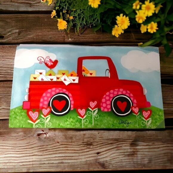 Mailbox Wrap Valentines Day Truck Hearts Lou Sims Magnetic Studio M Post Cover. - Picture 14 of 15